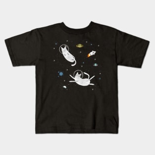 Cats in space. Cute typographi print with cats astronaut. Kids T-Shirt